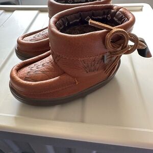 Waterproof Brown Kids Moccasins NWT and Box